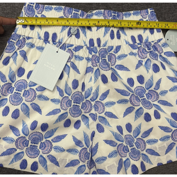Hill House The Livie Nap Shorts Blue Shell Mosaic Cotton Size Small NWT - Picture 3 of 7